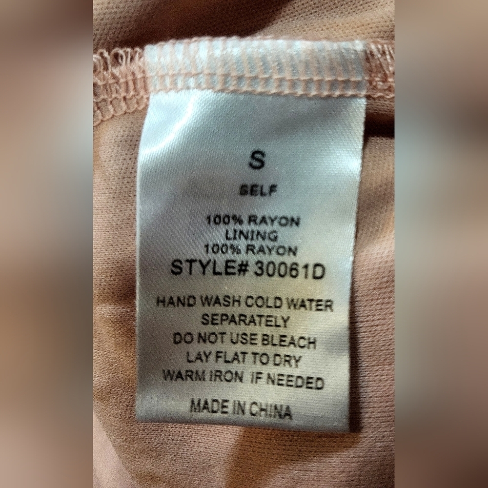 Blue B - Floral Peach Rayon Ruffle Tier Dress - Size S - Picture 2 of 5